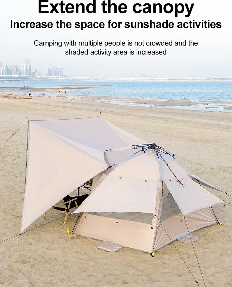 Outdoor 3-4 Person One-Touch Pop Up Camping Tent