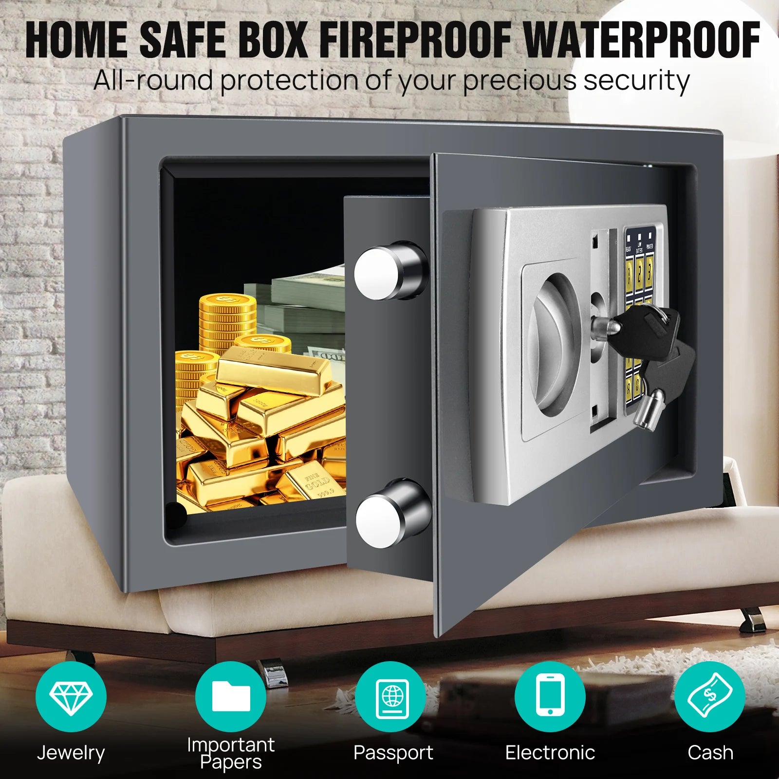 DayPlus Electronic Digital Safe Box for Home, Office & Hotel