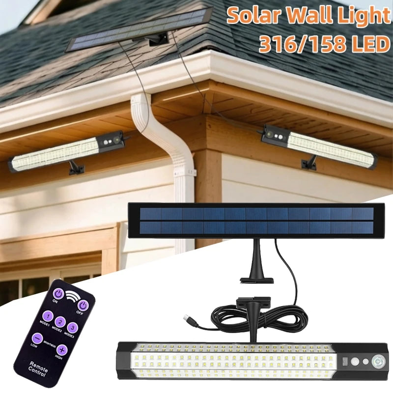 158-LED Solar Motion Light with Remote Control
