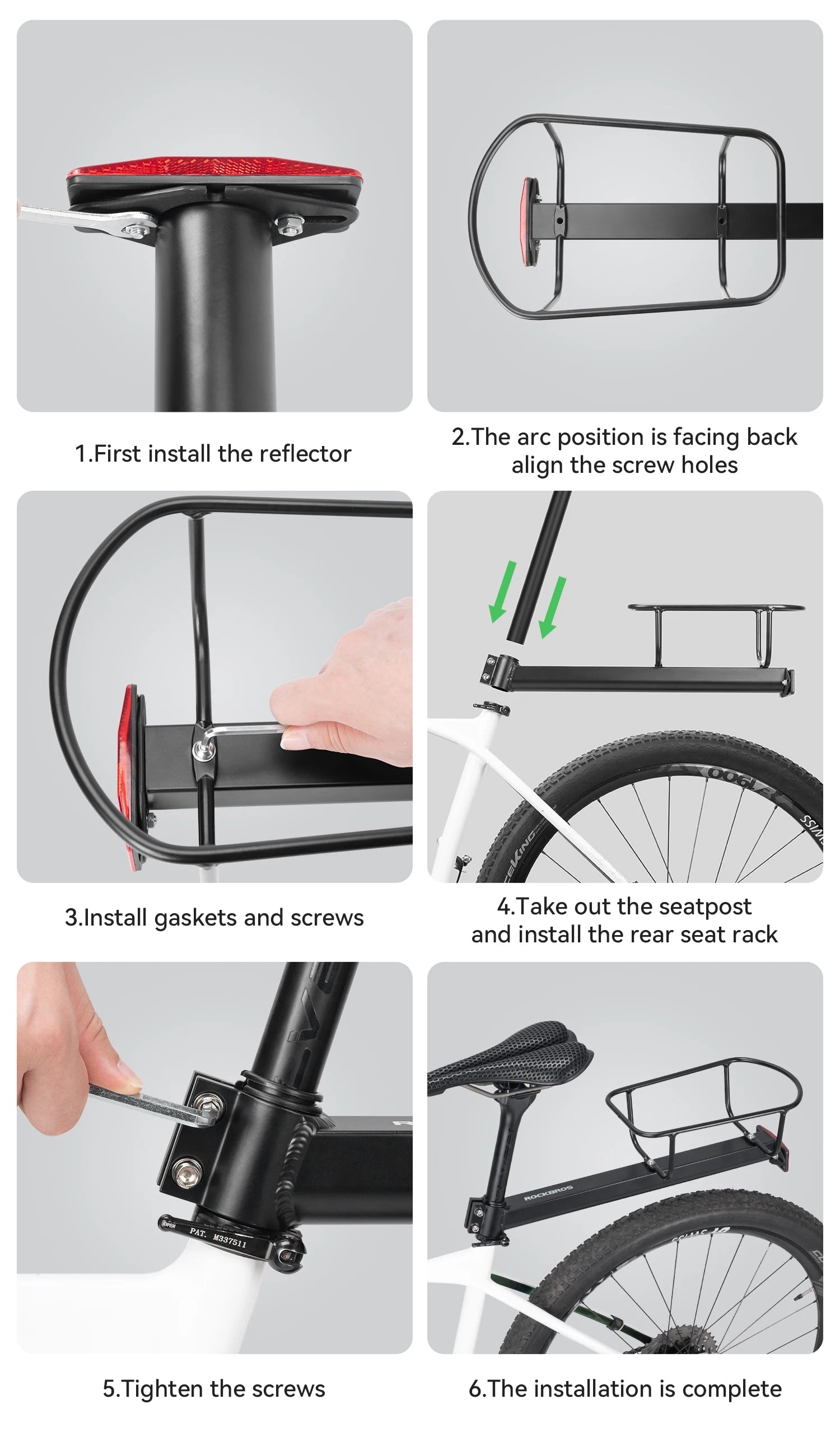 Aluminum Bike Rear Rack Carrier Shelf for Extra Storage on Rides