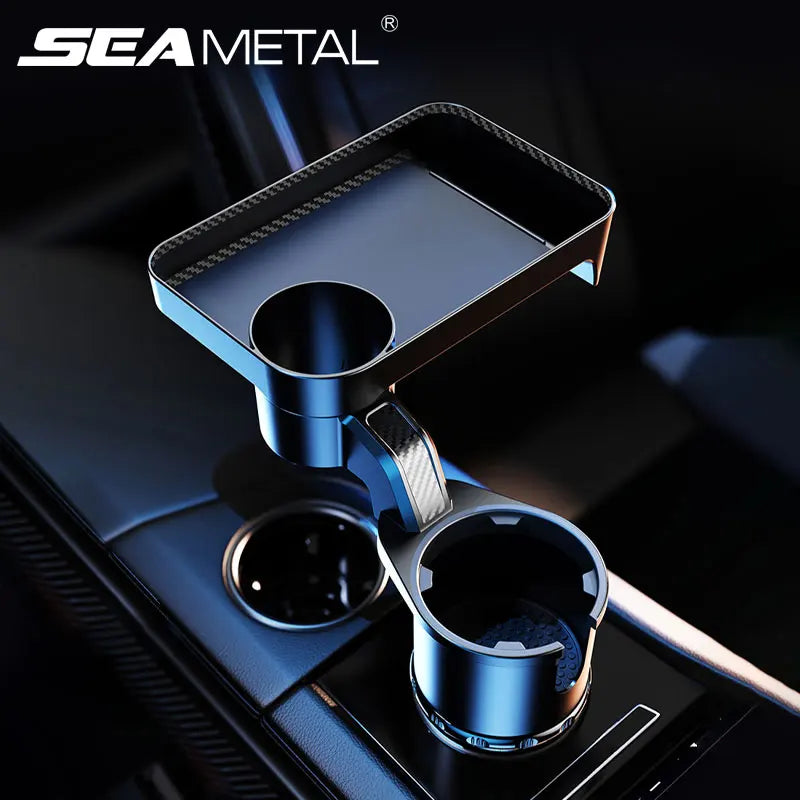 SEAMETAL Car Cup Holder Expander with Tray 360-Degree Rotation Stable Drink Holder Universal Anti Slip Cup Mount Adjustable Base