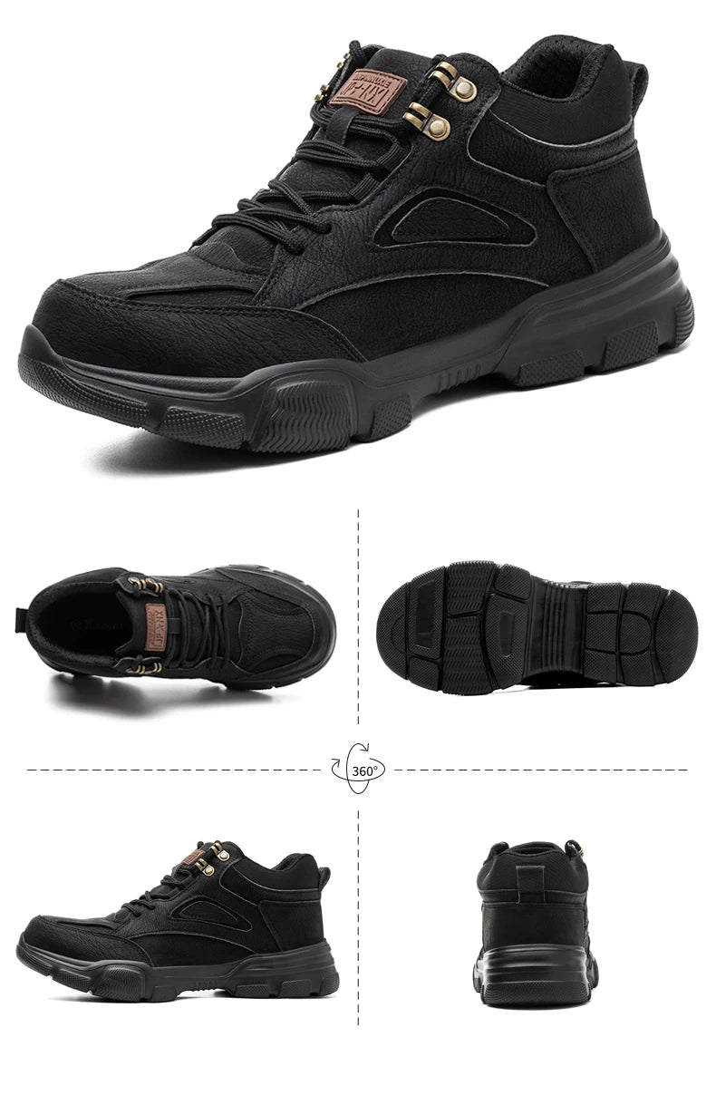 Safety Shoes Men Steel Toe Work Shoes Anti-smash Anti-puncture Indestructible Shoes Protective Boots Tactical Boots 