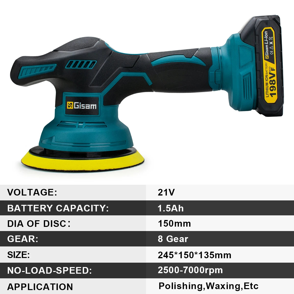 Gisam Cordless Car Polisher for Makita 18V Batteries