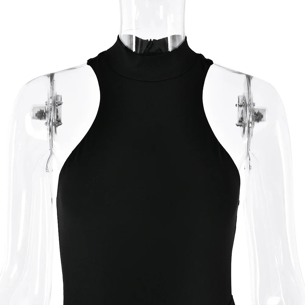 JULISSA MO Satin Sexy Hollow Out Women Maxi Dress Black Sleeveless High Waist Dress Female Autumn Skinny Elegant Party Clubwear 