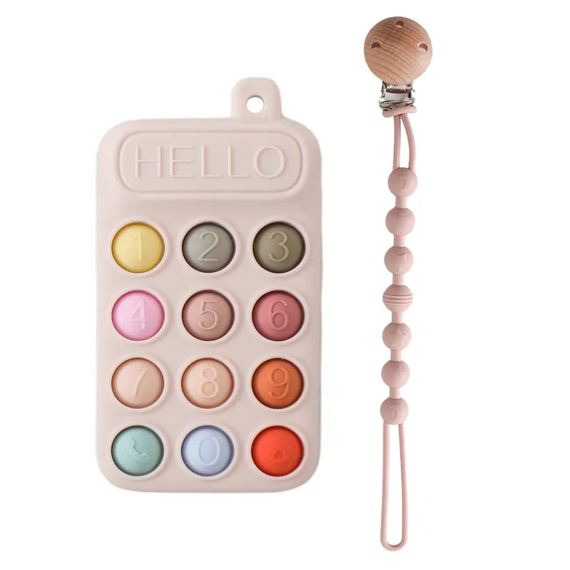 Bear-Shaped Phone Teether Toy for Teething Babies