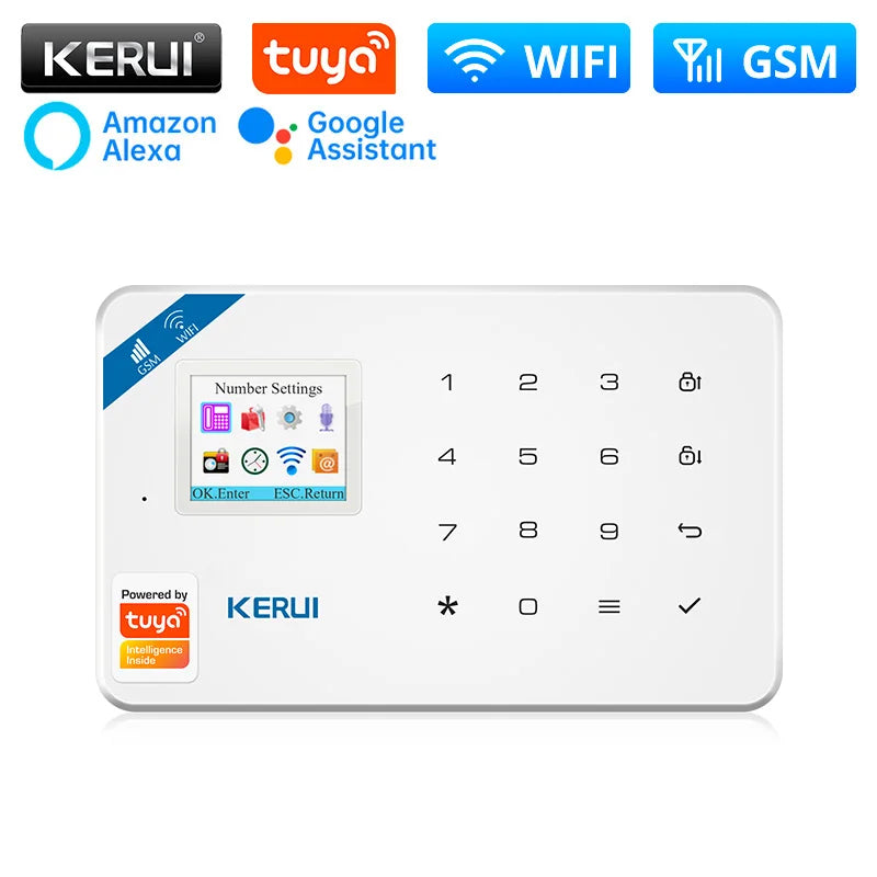 KERUI W181 Alarm System Panel WIFI GSM Alarm for Home Wireless Support Alexa Tuya Smart APP Control with Motion Sensor Siren