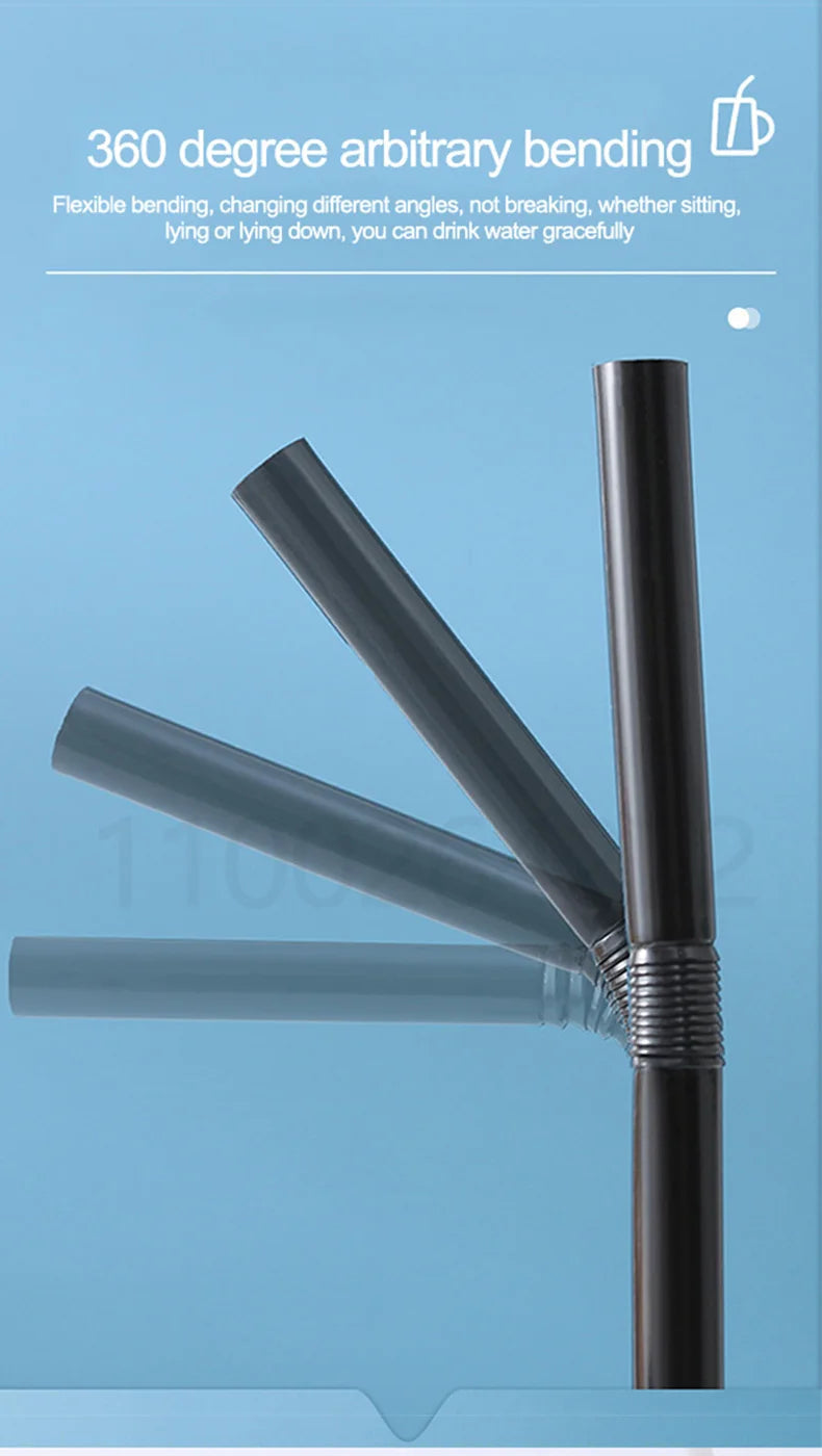 50-1000Pcs Drinking Straws Colorful & Black rietjes Flexible Wedding Party Supplies Drinking Straws Kitchen Wholesale 