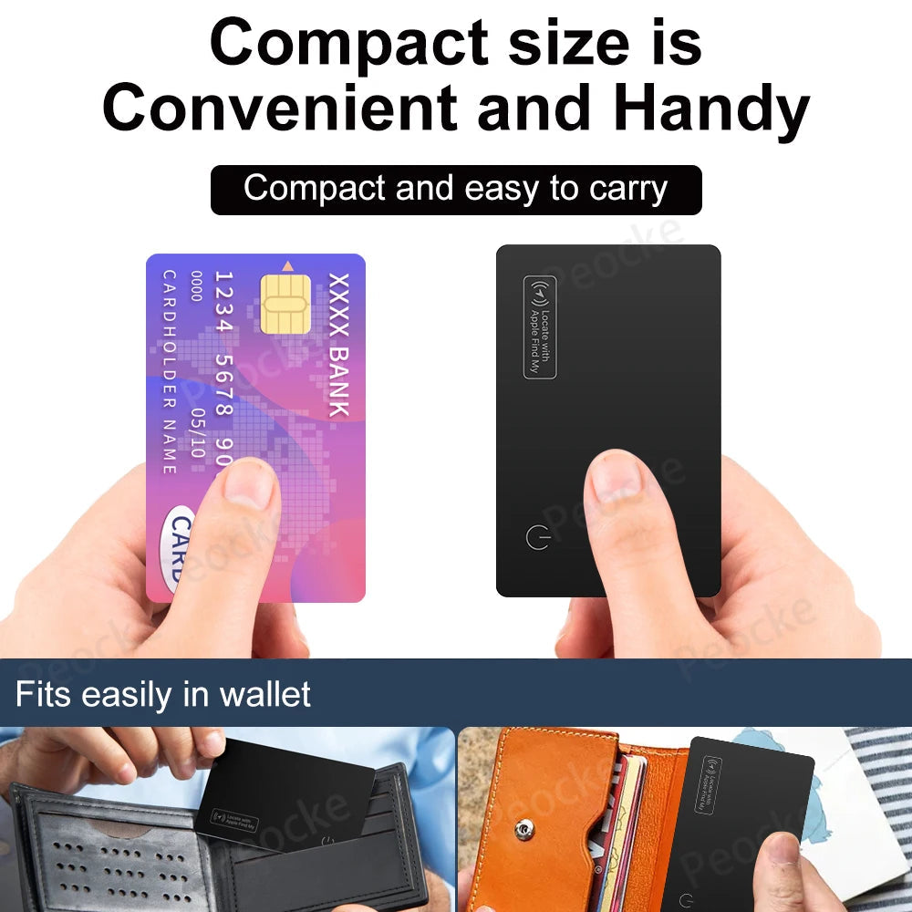Wallet Anti-loss Card GPS Location Tracking Smart Tag Find My for iPhone Bluetooth Device Ultra-thin Card Wireless Charge IP67 