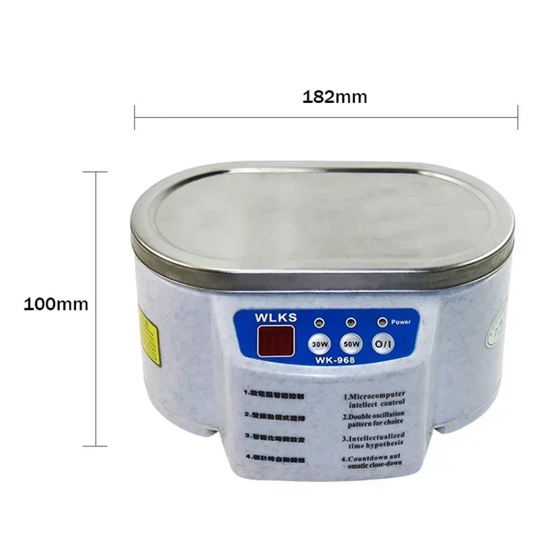 600ML Bærbar Ultralydsrenseapparat til Smykker, Briller, Proteser, Tænder, Ur, Tønde, Dobbel Frequency Vibrations