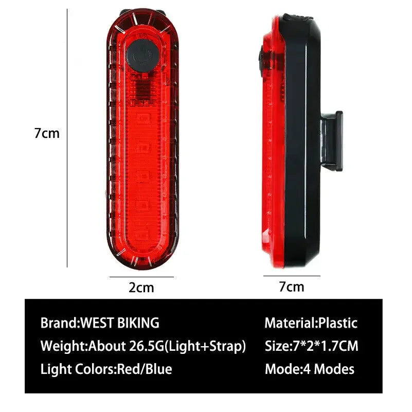 USB-Oplaadbaar Rood Fietsachterlicht