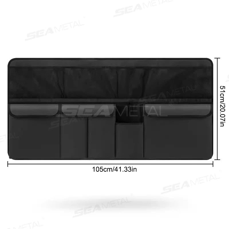 SEAMETAL 9-Pocket Car Organizer Seat Back Hanging Storage Bag Wear-Resistant Oxford Colth SUV/MPV Trunk Organizer with Zipper