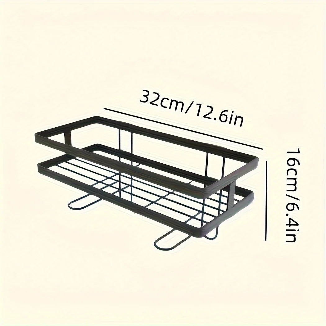 Single-Tier Metal Bathroom Storage Rack