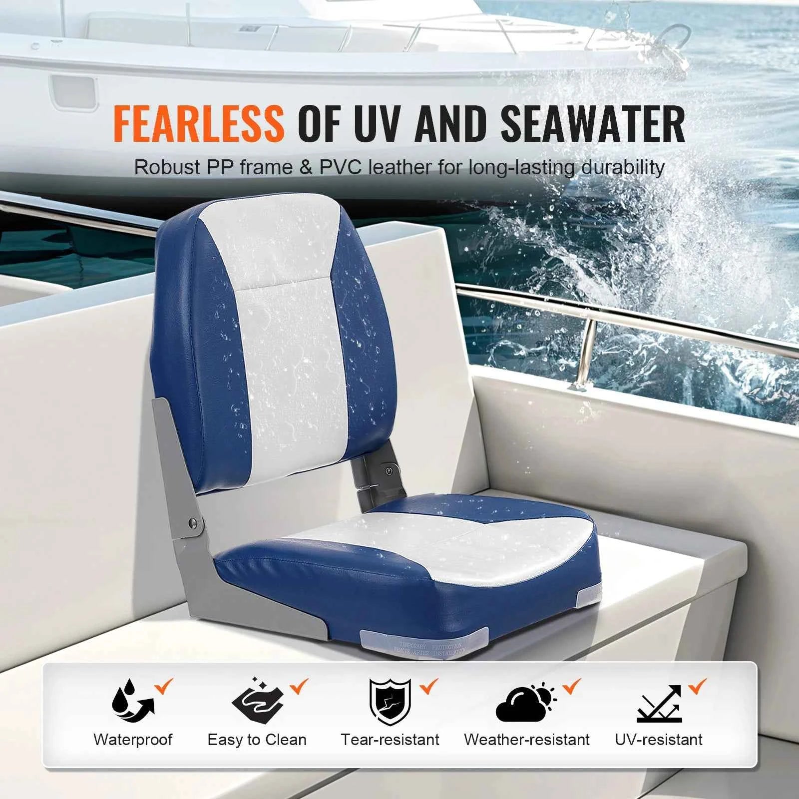 18.9-Inch Low Back Folding Boat Seat