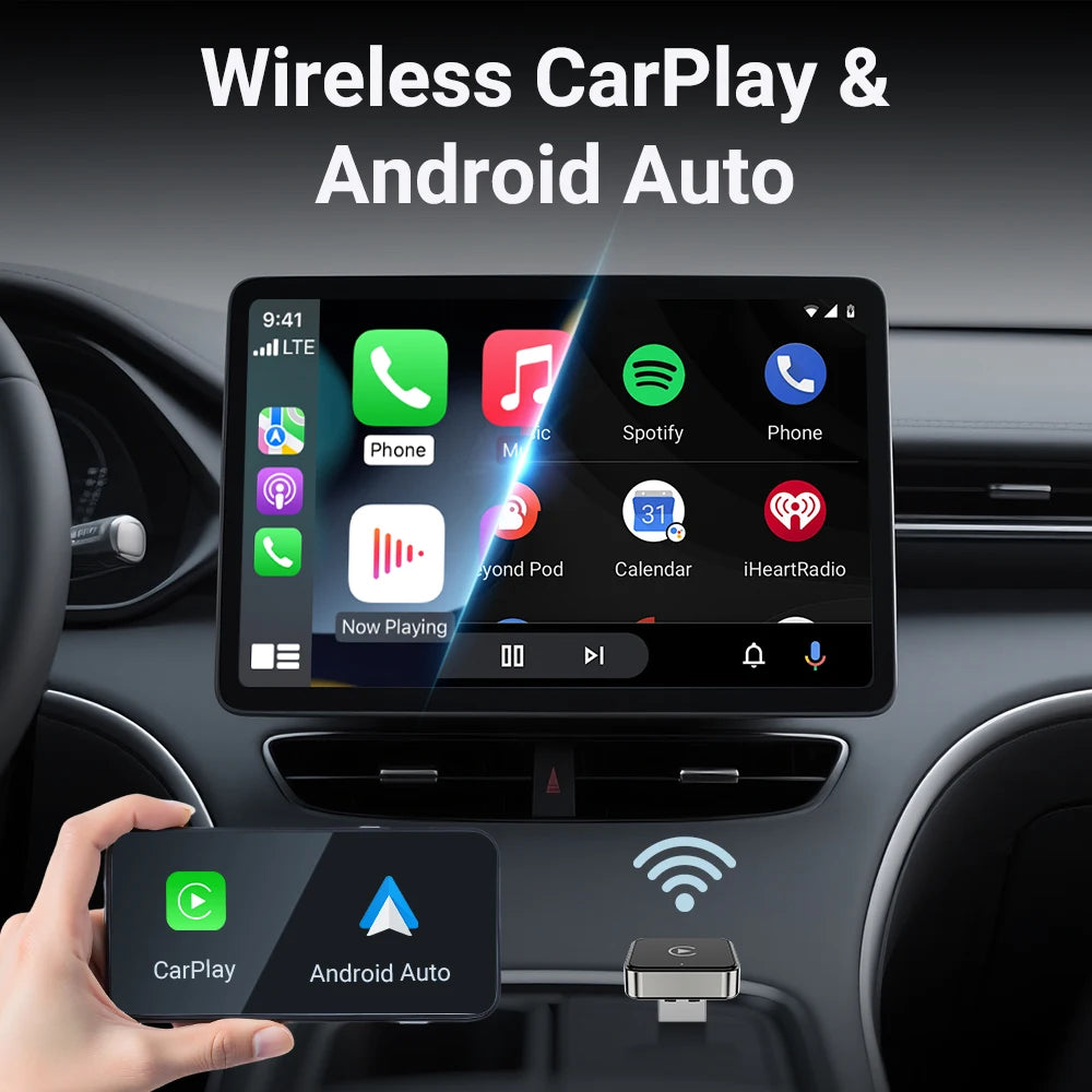 2-in-1 Wireless CarPlay Android Auto Adapter