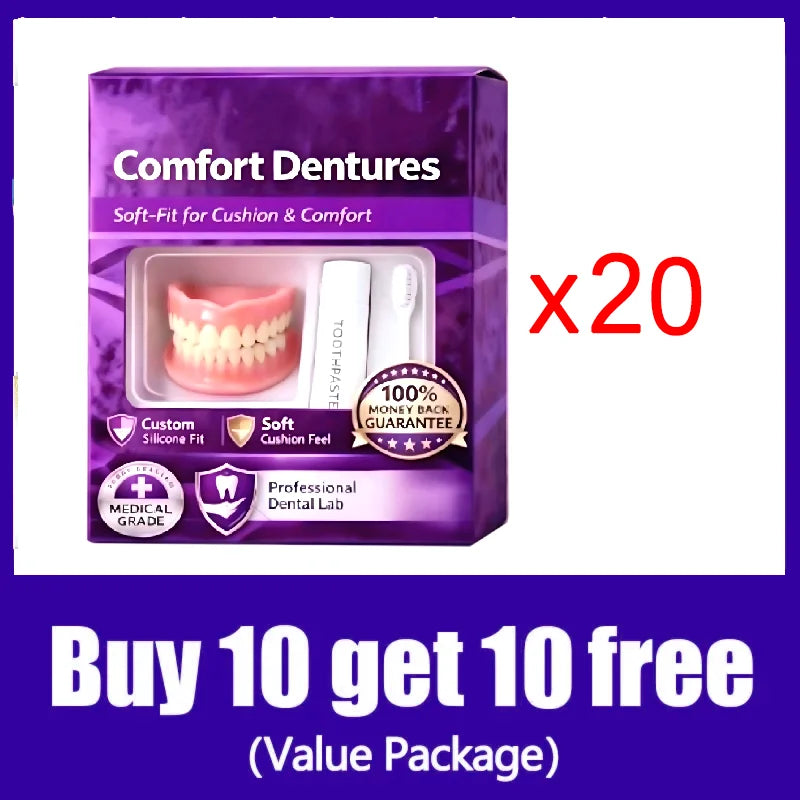 Conjunto de capas cosméticas dentárias temporárias em silicone