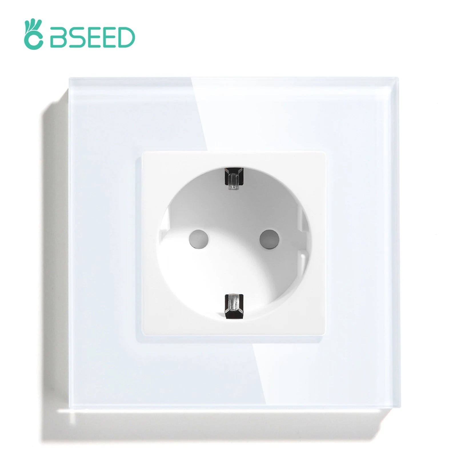 BSEED EU Standard Wall Electrical Sockets Type-C Outlets Wall Power Socket USB Charge Port Glass Panel Kids Protection 16A 
