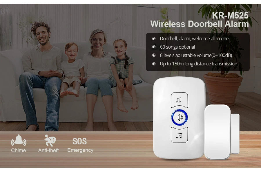 KERUI M525 Wireless Door Chime with 60 Songs and 500ft Range