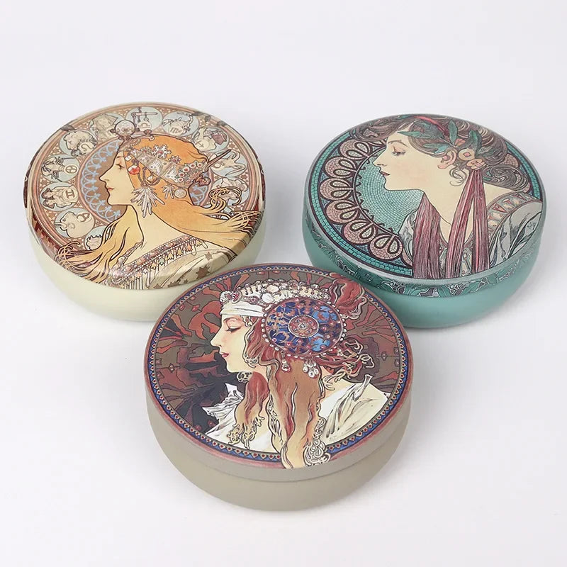 Round Tinplate Storage Tin, 10.7 cm, for Sweets and Tea