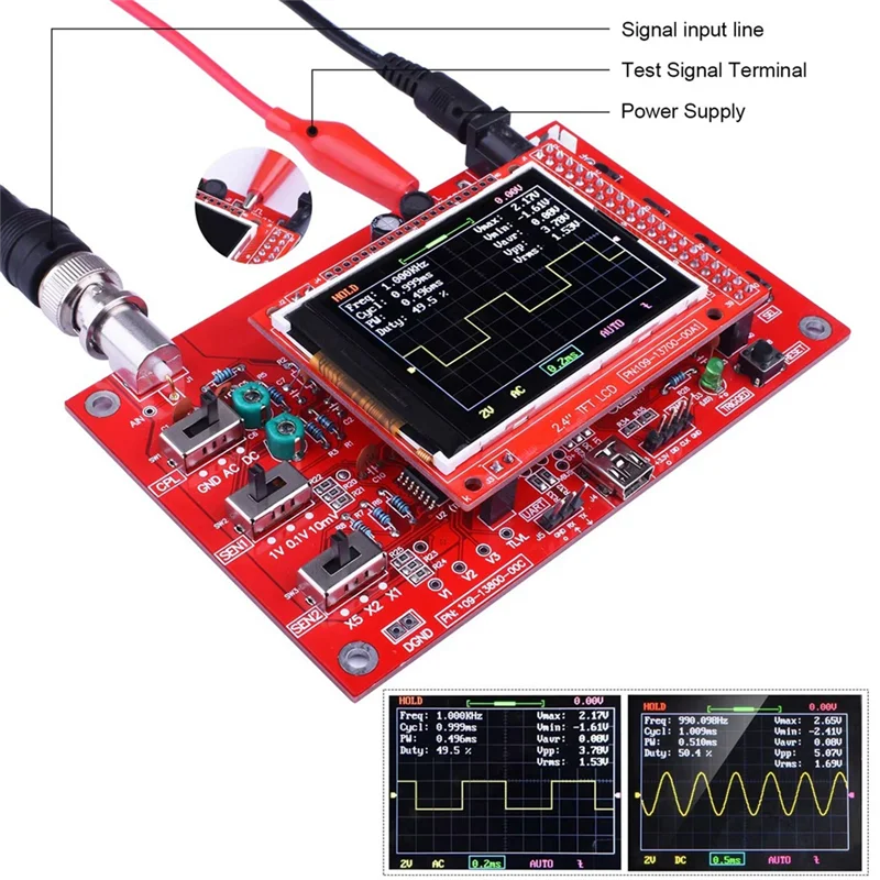 Kit de osciloscópio digital de 2.4 polegadas, totalmente montado
