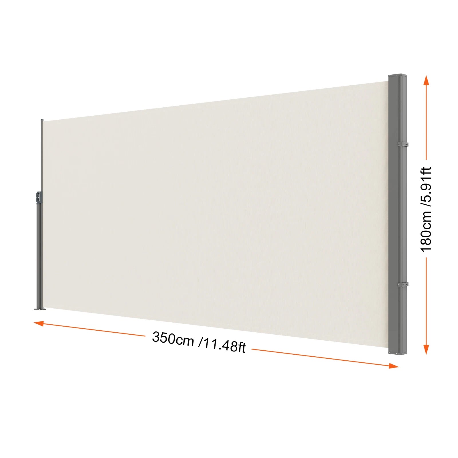 Retractable Side Awning Privacy Screen UV30+ Waterproof Patio Divider