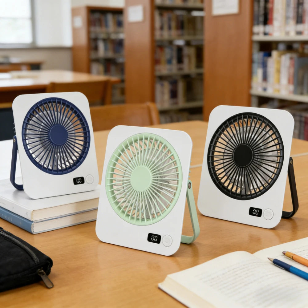 Rechargeable USB Mini Desktop Fan with 5-Speed Cooling