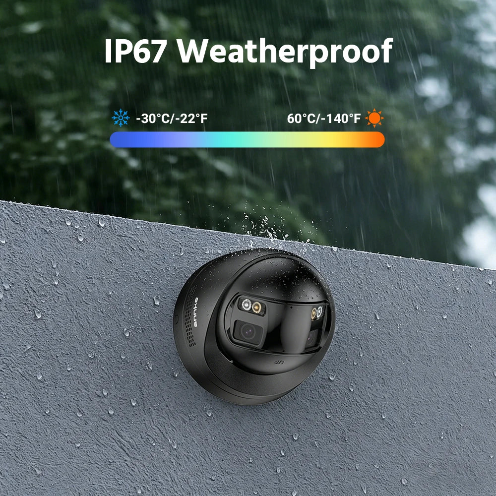 4K 8MP 180° Dual Lens Security Camera with Color Night Vision