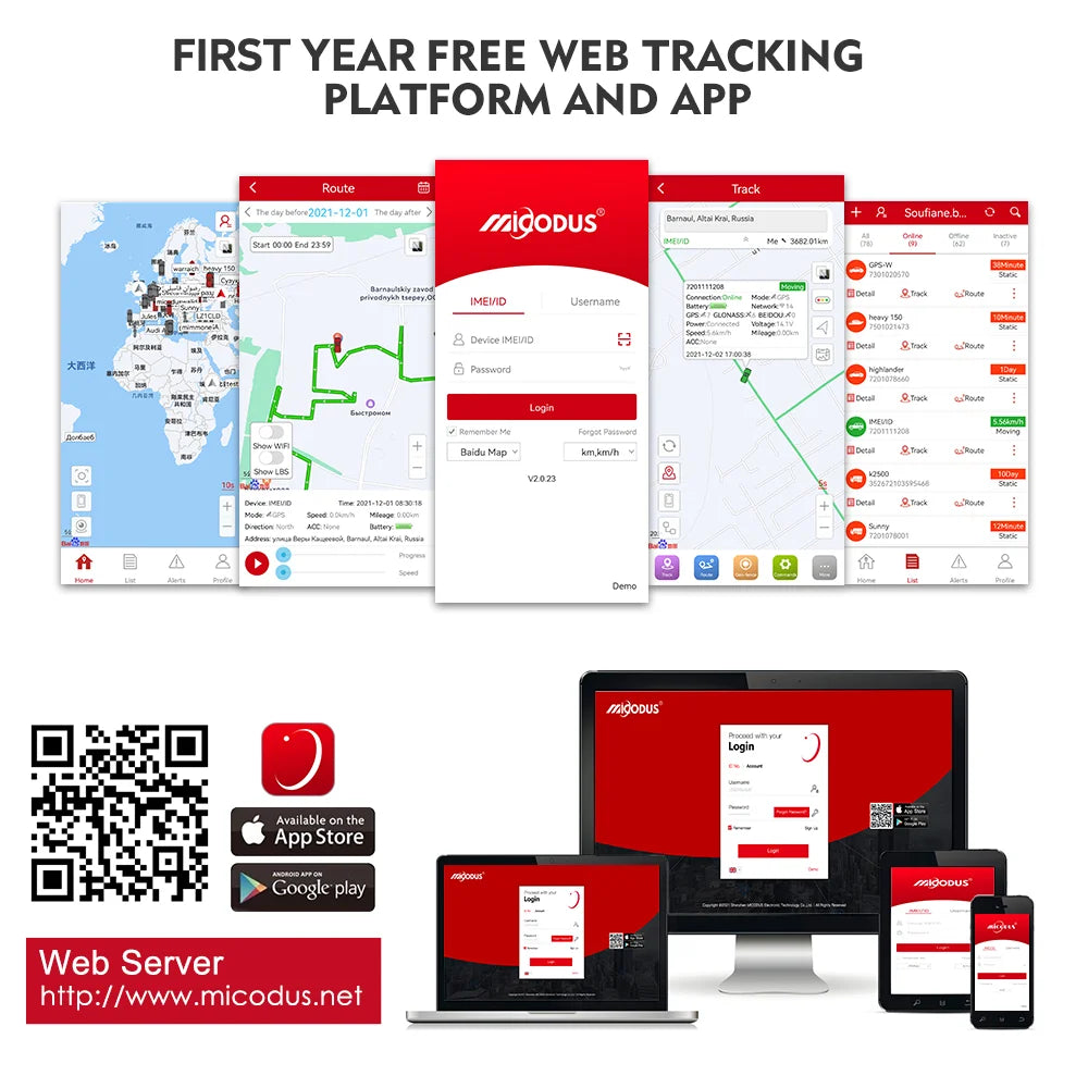 MiCODUS Auto GPS-tracker 4G MV930G 9-95V Brandstof-relay uitschakelen GPS-tracker Motorcycle trillingssensitief ACC Aan/Uit meldingen