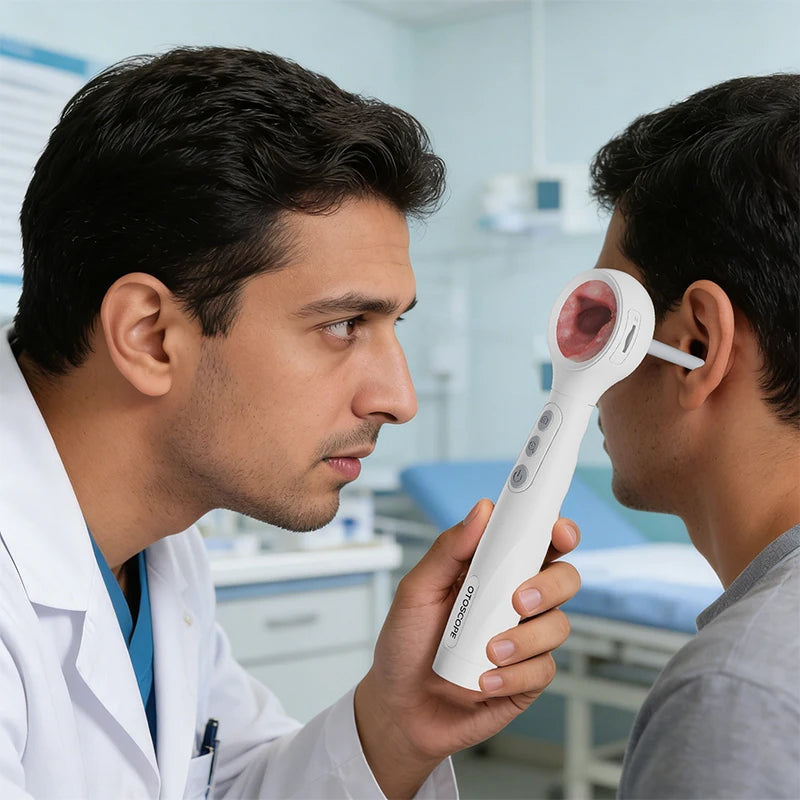 Otoscopio digital con cámara y pantalla de 1,38'' HD1080P, limpiador de oídos visual con 6 LED, endoscopio de vídeo portátil para extracción de cera