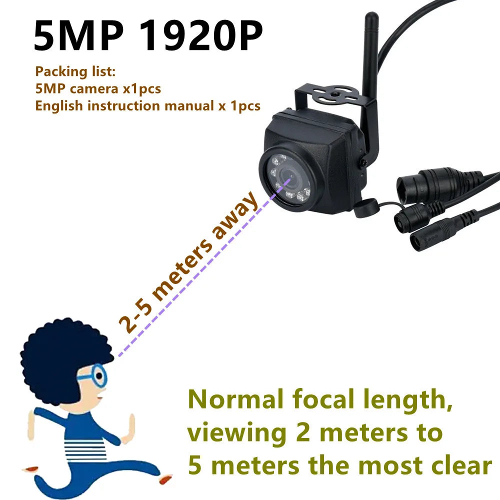 Mini WiFi Security Camera 5MP Night Vision and Motion Detection