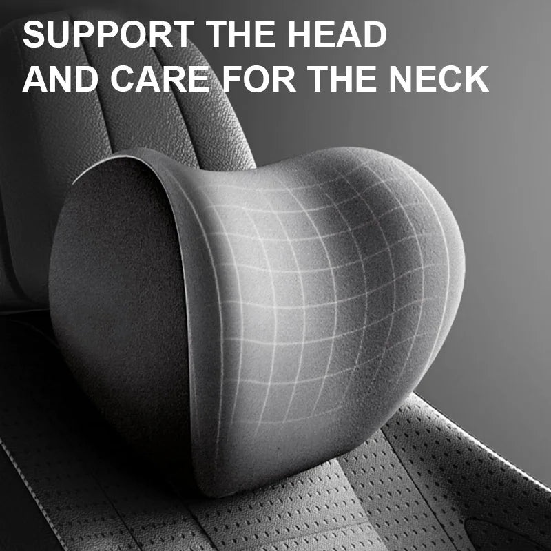 SEAMETAL Memory Foam Car Neck Pillow Lumbar Support Cushion Ergonomics Headrest Pillow Breathable Washable Cover Reduce Soreness