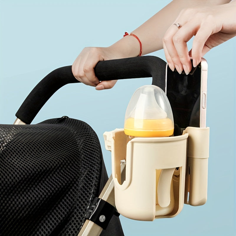 2-in-1 Universal Stroller Cup Holder With Phone Mount