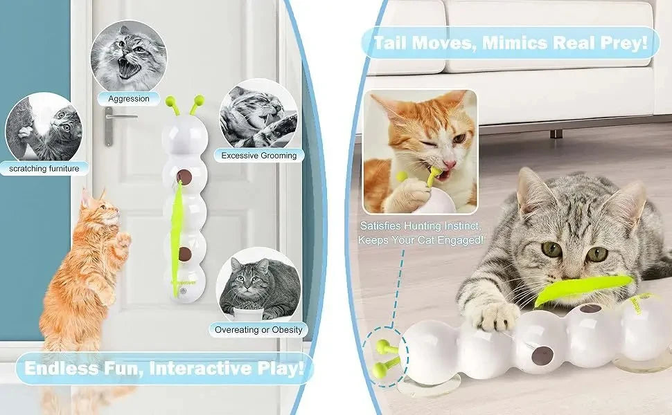 Intelligent Interactive Cat Stick Pro with Replaceable Prey Tail Suitable for Automatic Swing Durability In Multi Cat Households 
