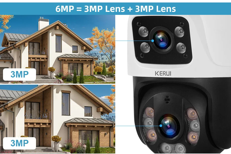 Outdoor 6MP Dual Lens PTZ POE IP Camera