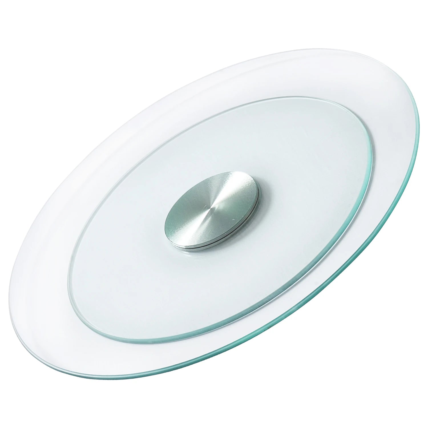 SucceBuy 20/24/30in Glass Lazy Susan Turntable 360° Rotation Tabletop Rotating Tray for Family Gatherings Banquets and Weddings