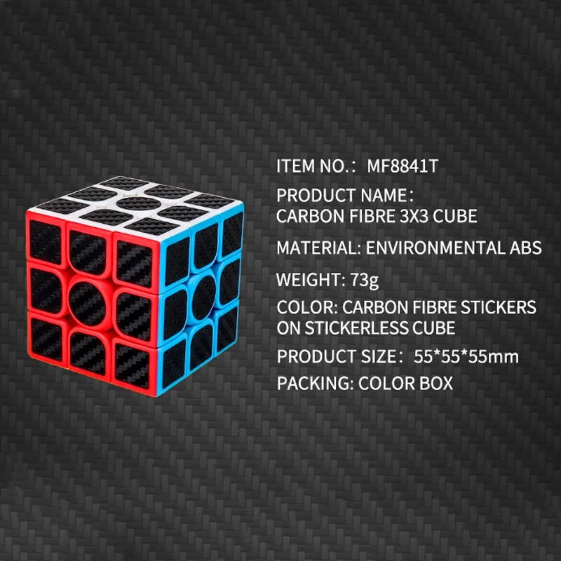 Nalepka iz ogljikovih vlaken 3x3x3 Magic Cube Professional Speed ​​Cubo Magico Izobraževalna darila Otroške dekompresijske sestavljanke na konicah prstov