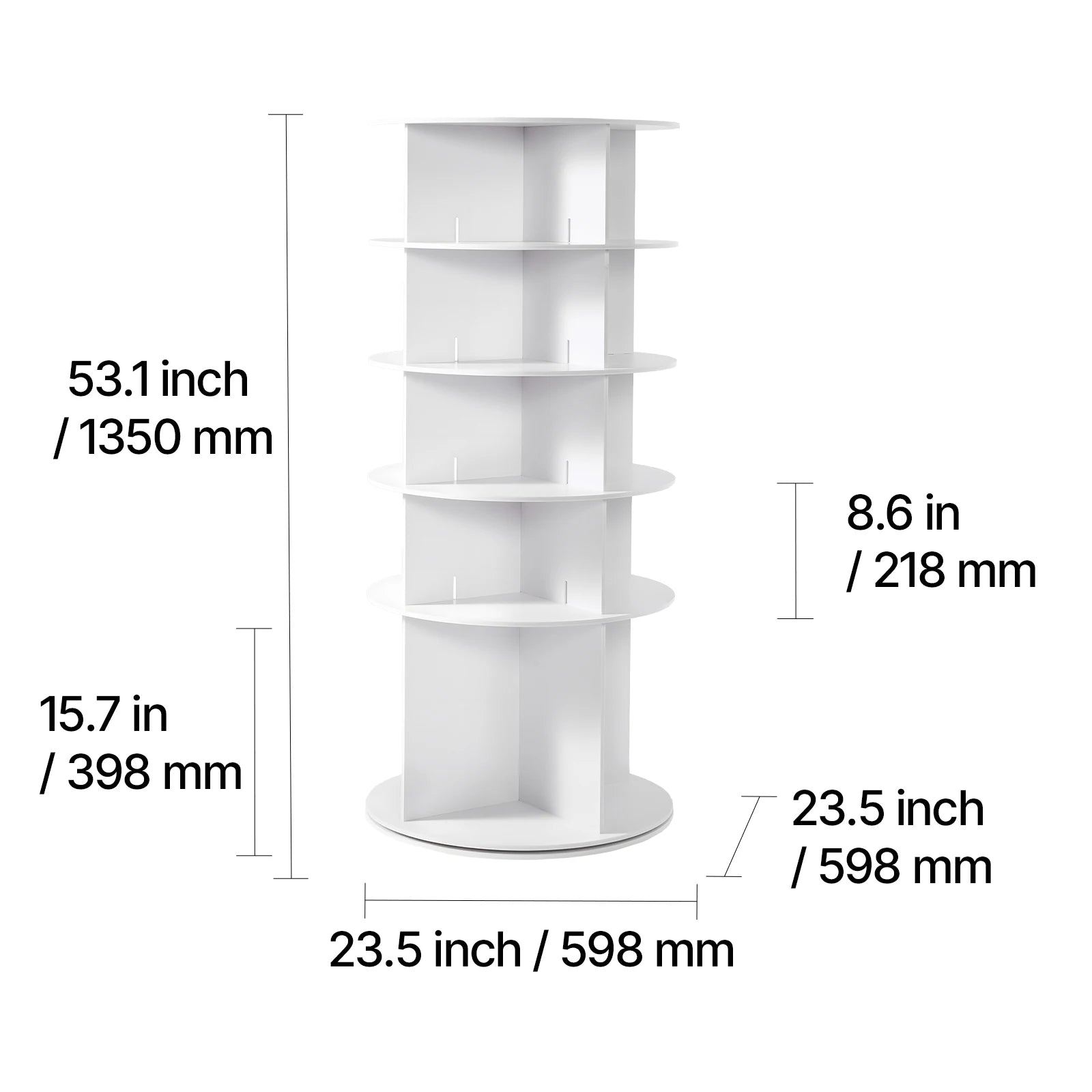 SusceBuy Rack de Sapatos em Torre Giratória de 360°, Rotatório, Armazém Circular, Expositor de Mostruário Independente para Quarto, Hall de Entrada, Armário
