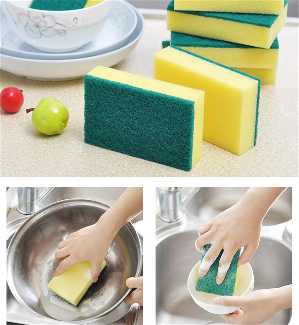 30PCS Dishwashing Sponge Kitchen Nano Emery Magic Clean Rub Pot Rust Focal Stains Sponge Removing Kit Cleaning Brush Sponges 