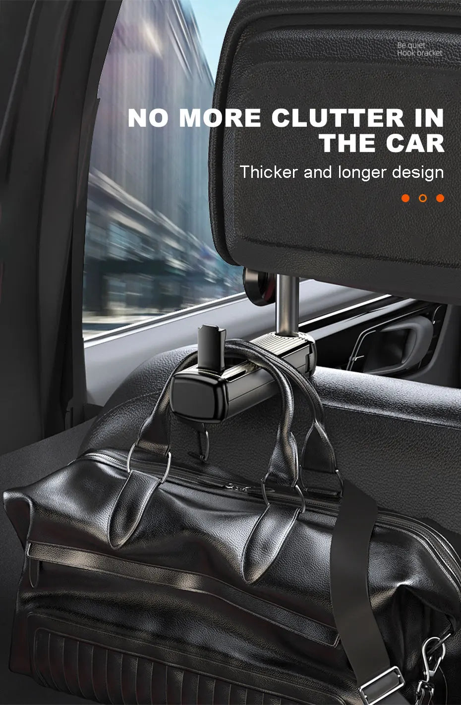 SEAMETAL Multifunctional Car Hook Seat Back Headrest Rod Hanging Hook Large-Bearing Stable Car Backseat Hanger for Passenger
