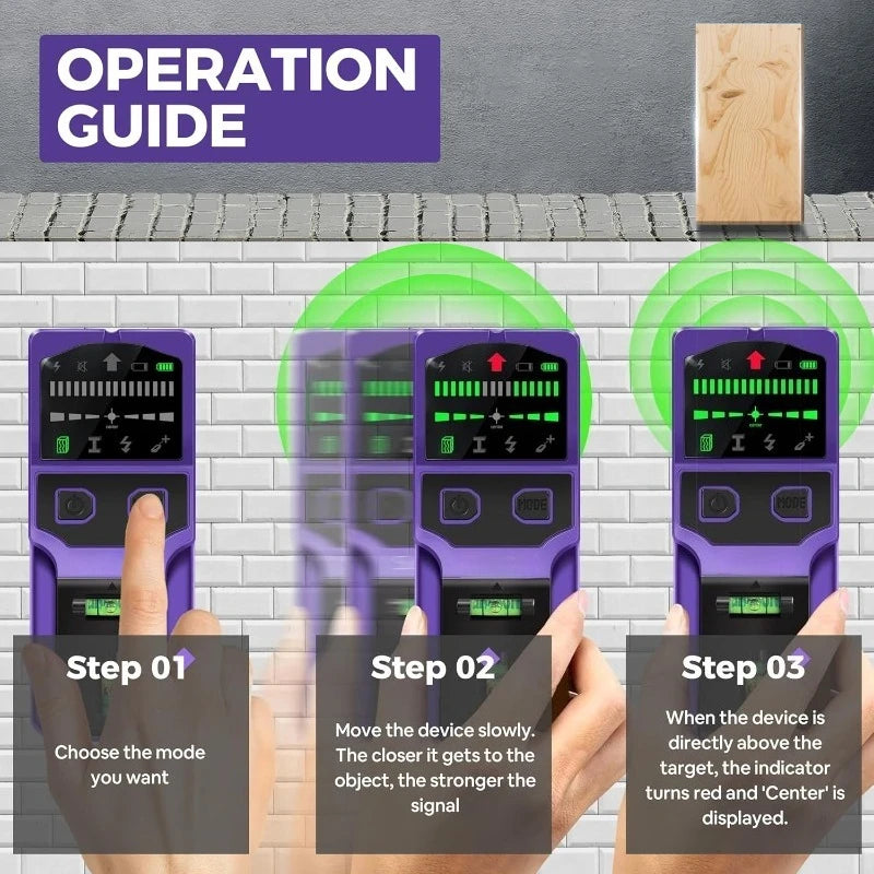 Wall Scanner with Cross-Line Laser Level