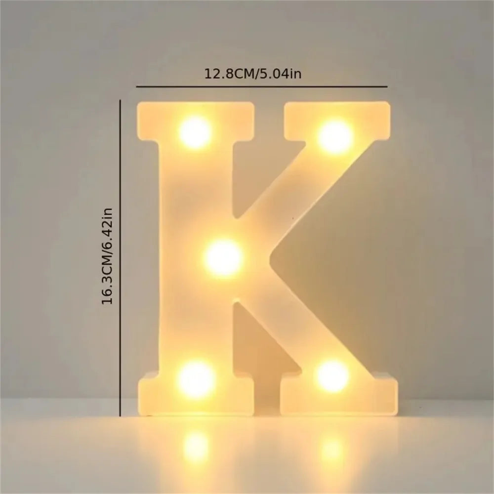 Varmhvit LED-bokstav- eller tallampe