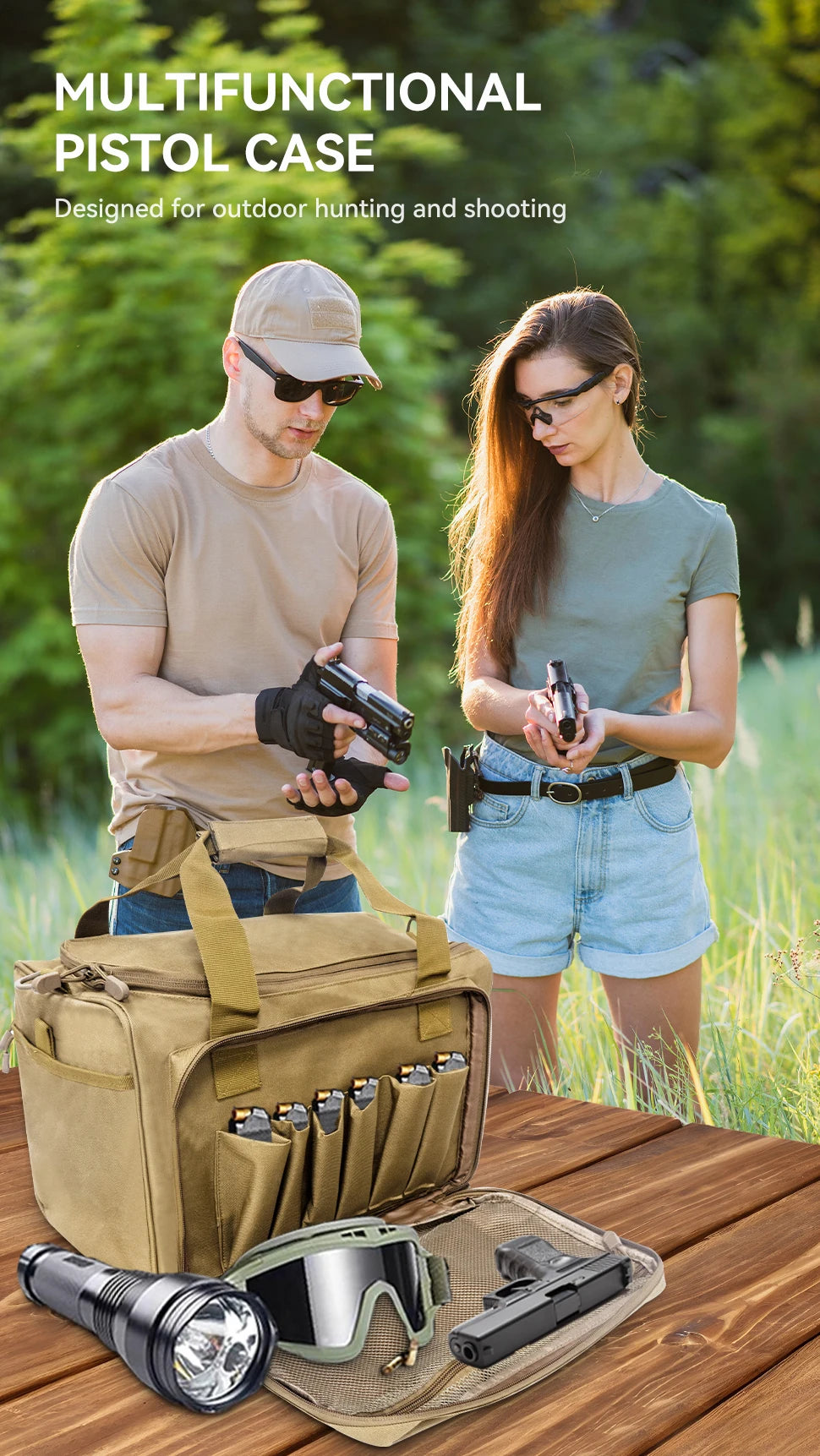 Tactical Gun Range Bag with Padded Compartments