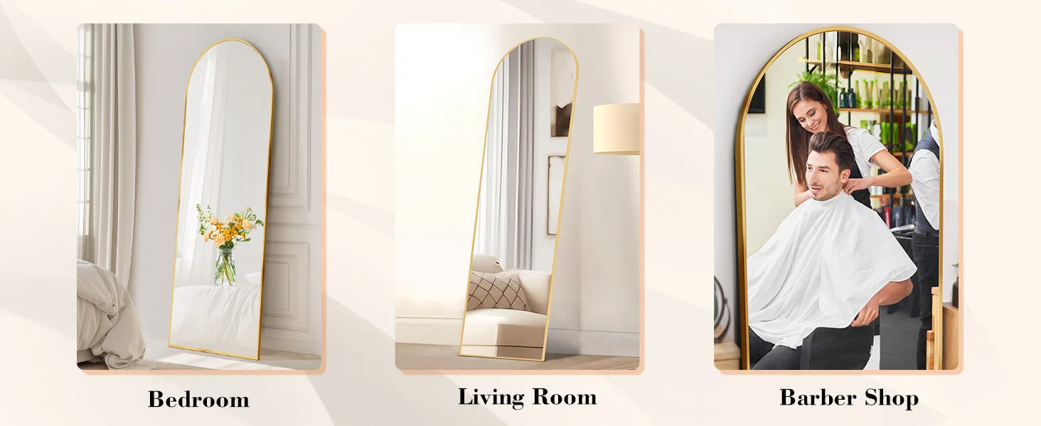 JHK Full Body Wall Mirror with Aluminum Alloy Frame