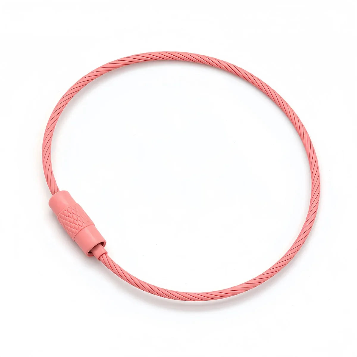 5/10pcs Stainless Steel Wire Keychain Ring Key Keyring Circle Rope Cable Loop Outdoor Camp Luggage Tag Screw Lock Gadget