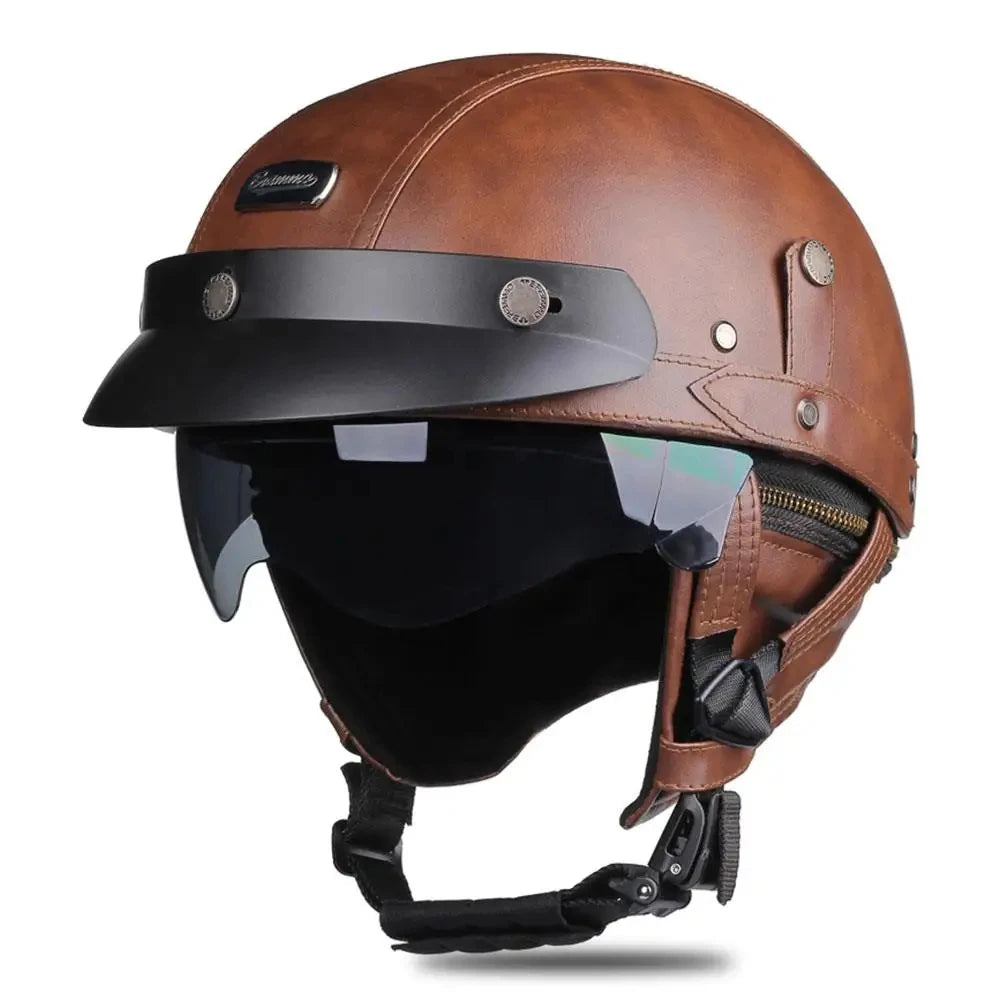 Retro Half Helmet with Visor Package Options
