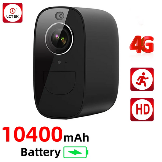 LCLCTEK 4G LTE SIM Card 4MP Battery Powered CCTV Camera PIR Detection Outdoor IP66 Wireless Security Surveillance Camera 
