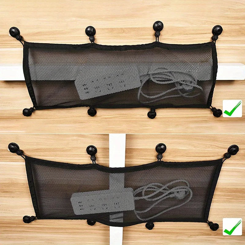 Kabelmanagement-Ablage mit Mesh-Design & ergonomischen Griffen - Untertisch-Organizer für Homeoffice, Schreibtisch-Kabelorganizer