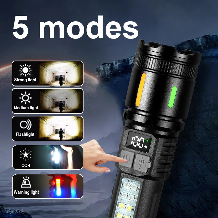 Rechargeable Zoom LED Torch, Large or Small COB Option