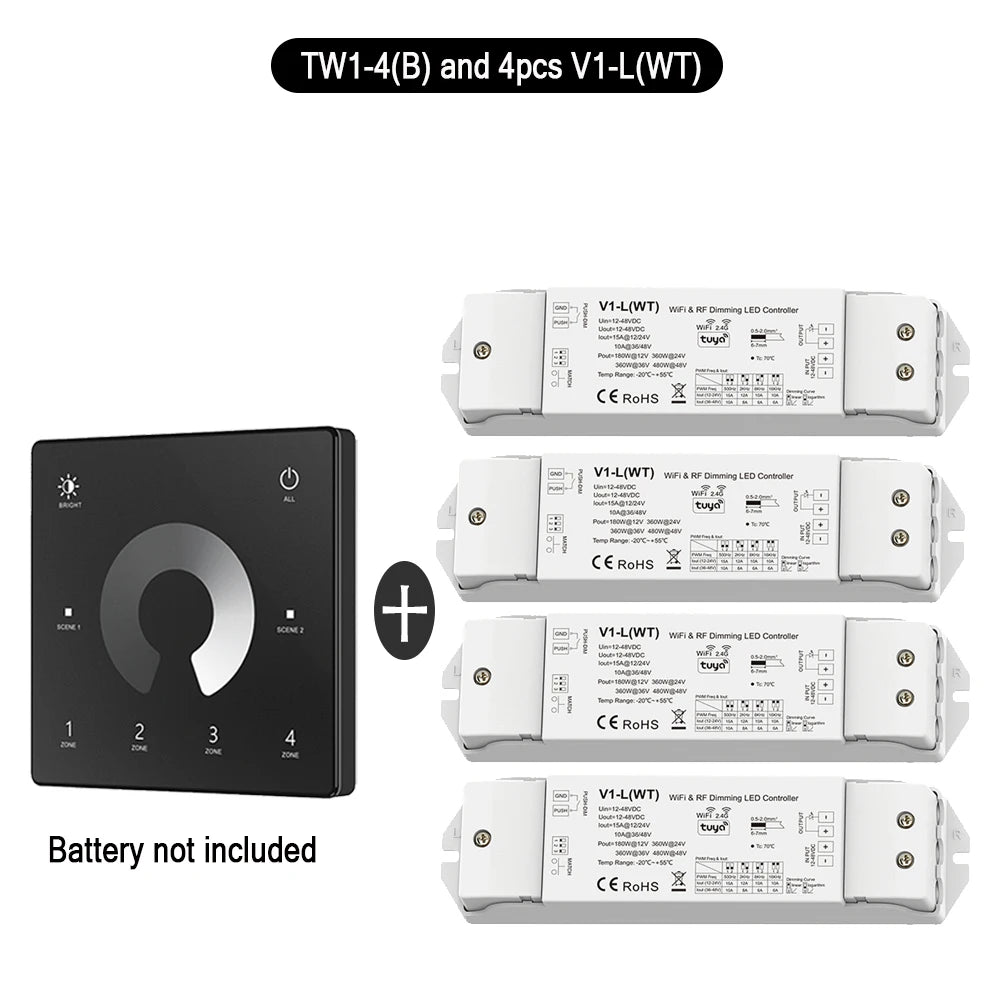 Kit Tuya con controller LED monocolore e telecomando