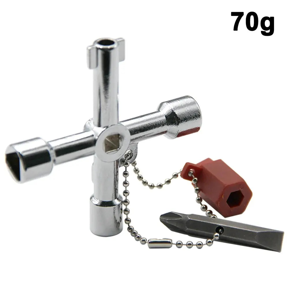 4in1 Silver Key Wrench Electrical Elevator Control Cabinet Valve Inner Triangle Quadrangle Screwdriver Tool Set 