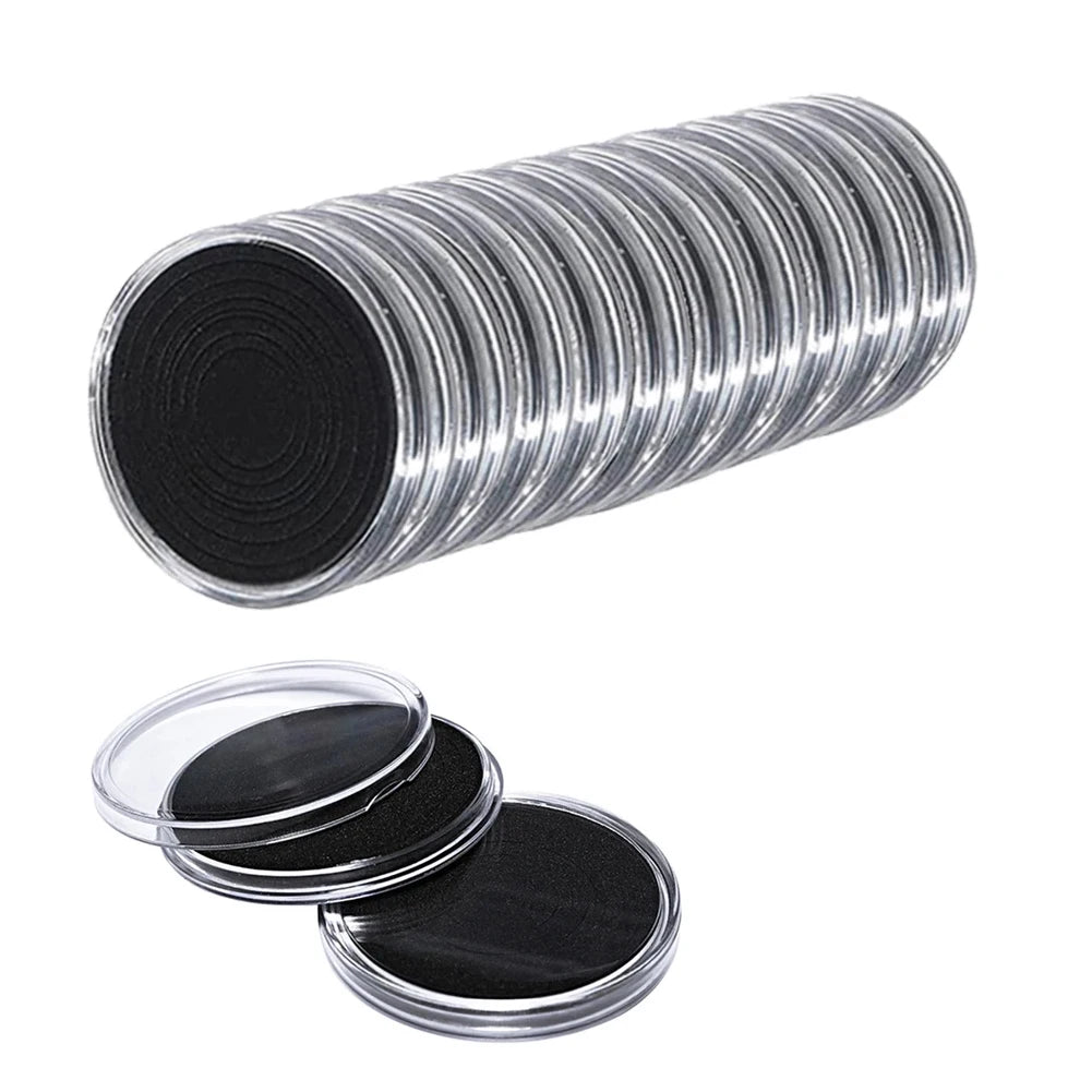 Clear Coin Capsules with Sizing Inserts, 20 Pieces